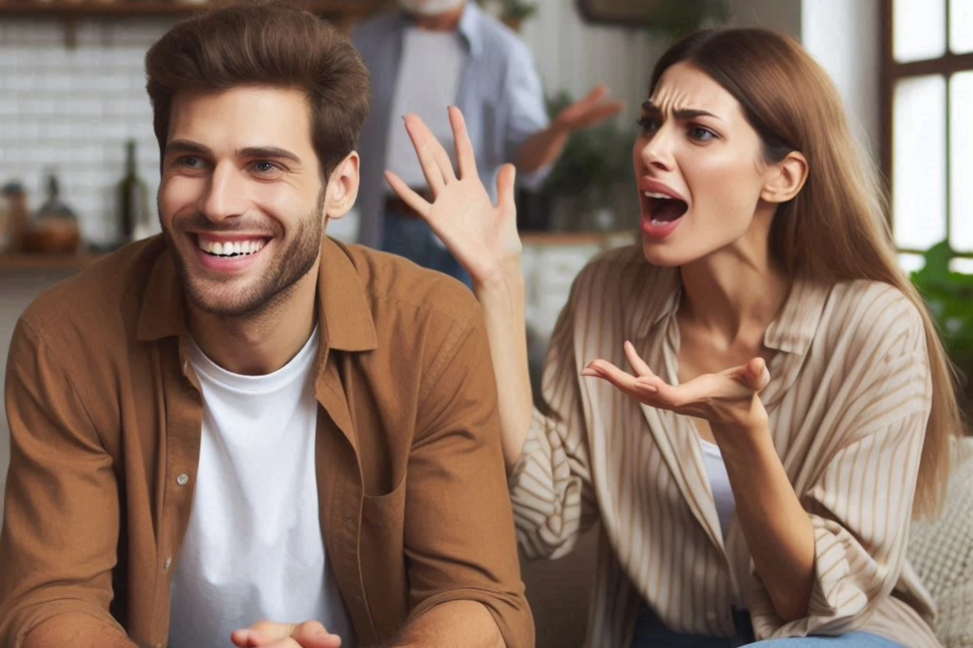Por que alguém sorri durante uma discussão?