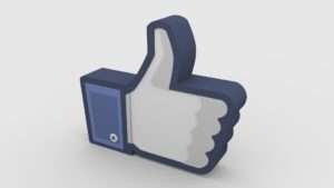 Símbolo do like do Facebook em 3d